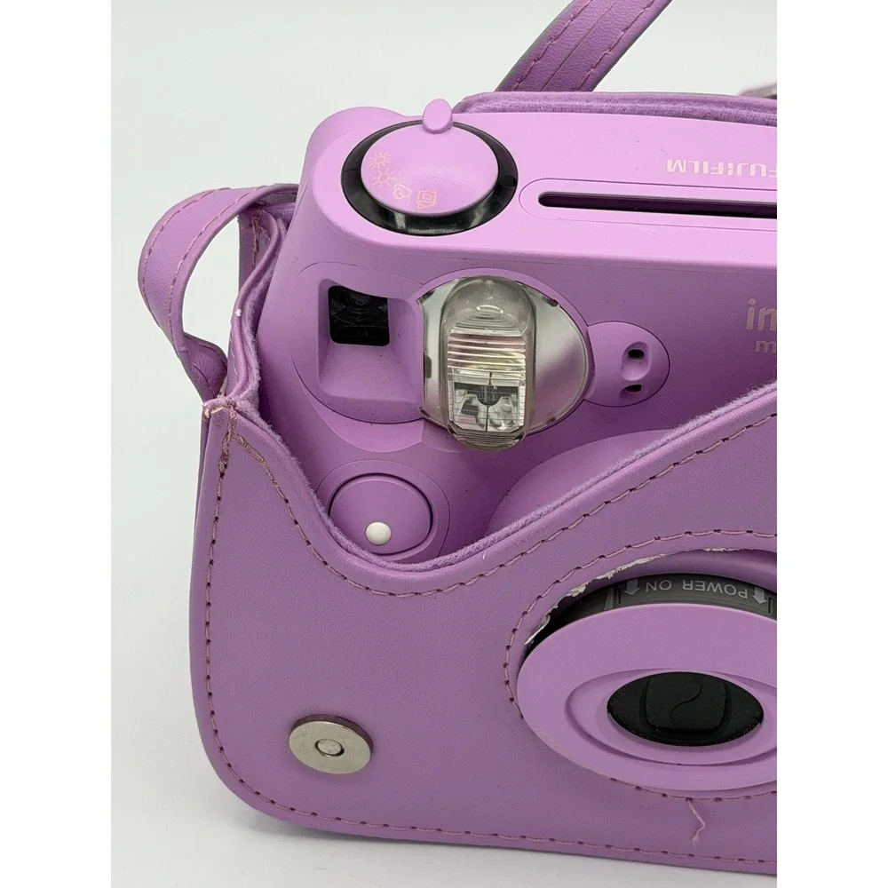 Fujifilm Instax Mini 7S Instant Film Camera Purple Tested Powers On w/ Case